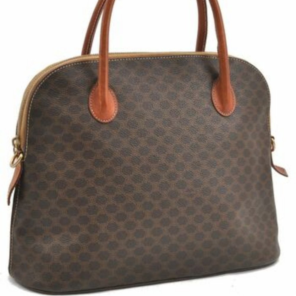CELINE Macadam Pattern Handbag Leather